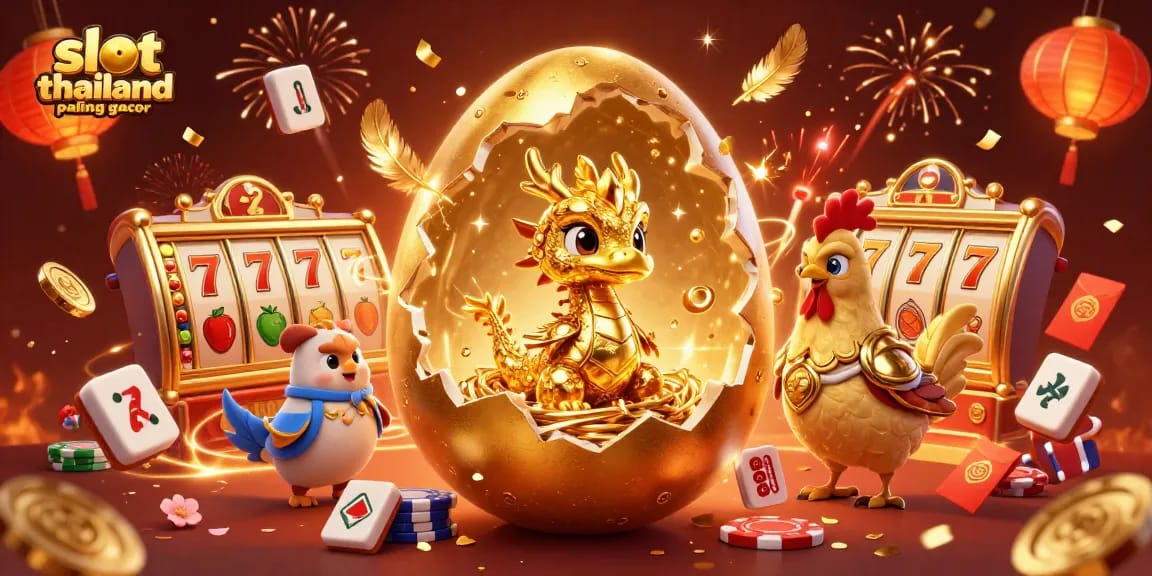 Experience thrilling wins with slot thailand paling gacor amid a festive casino scene filled with vibrant game elements.