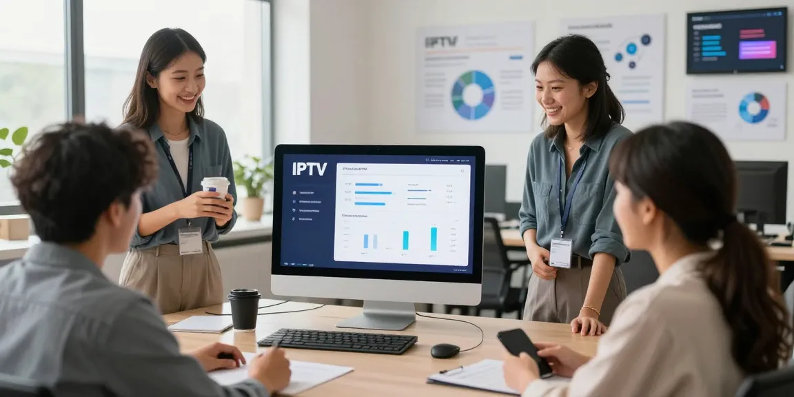 IPTV reseller providing local services in a trusted community office, showcasing professional and licensed support.