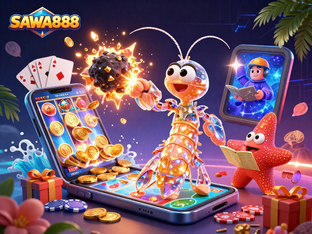 Experience SAWA888 with a colorful slot game as the galactic samurai punches through gems.