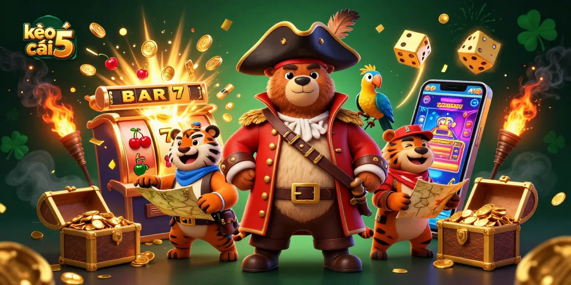 Experience thrilling action with kèo nhà cái 5 in an energetic casino scene featuring colorful games.