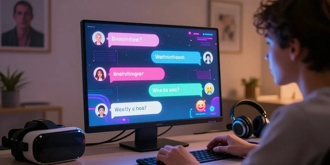 Engaging NSFW AI chat interaction with lively digital elements and user excitement.