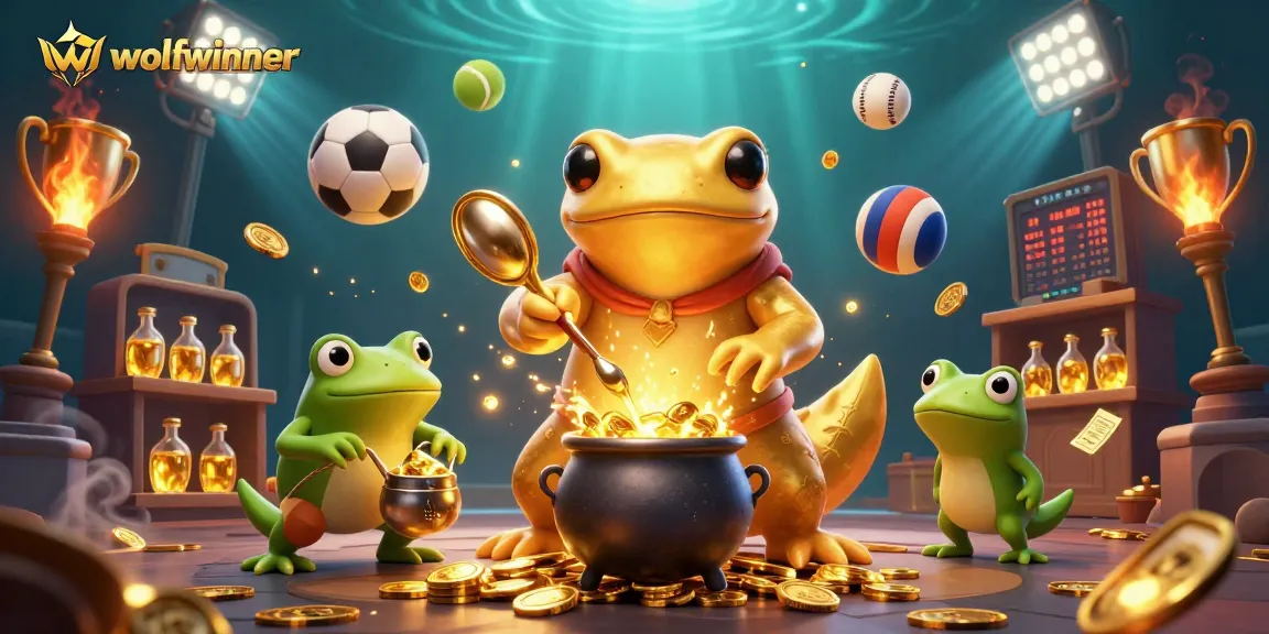 Experience wolfwinner's vibrant casino action featuring a magical alchemy scene.