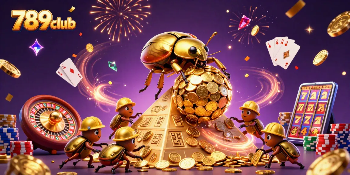 Experience the thrill of gaming at 789club with dynamic casino symbols and vibrant, engaging characters.